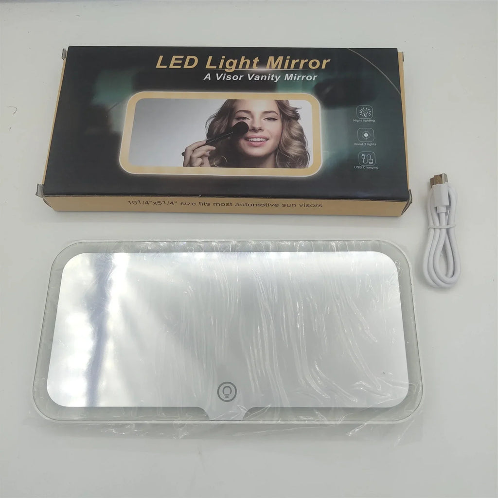 Car Sun Visor Vanity Mirror | 3 Light Modes, Rechargeable LED Car Vanity Mirror QXL