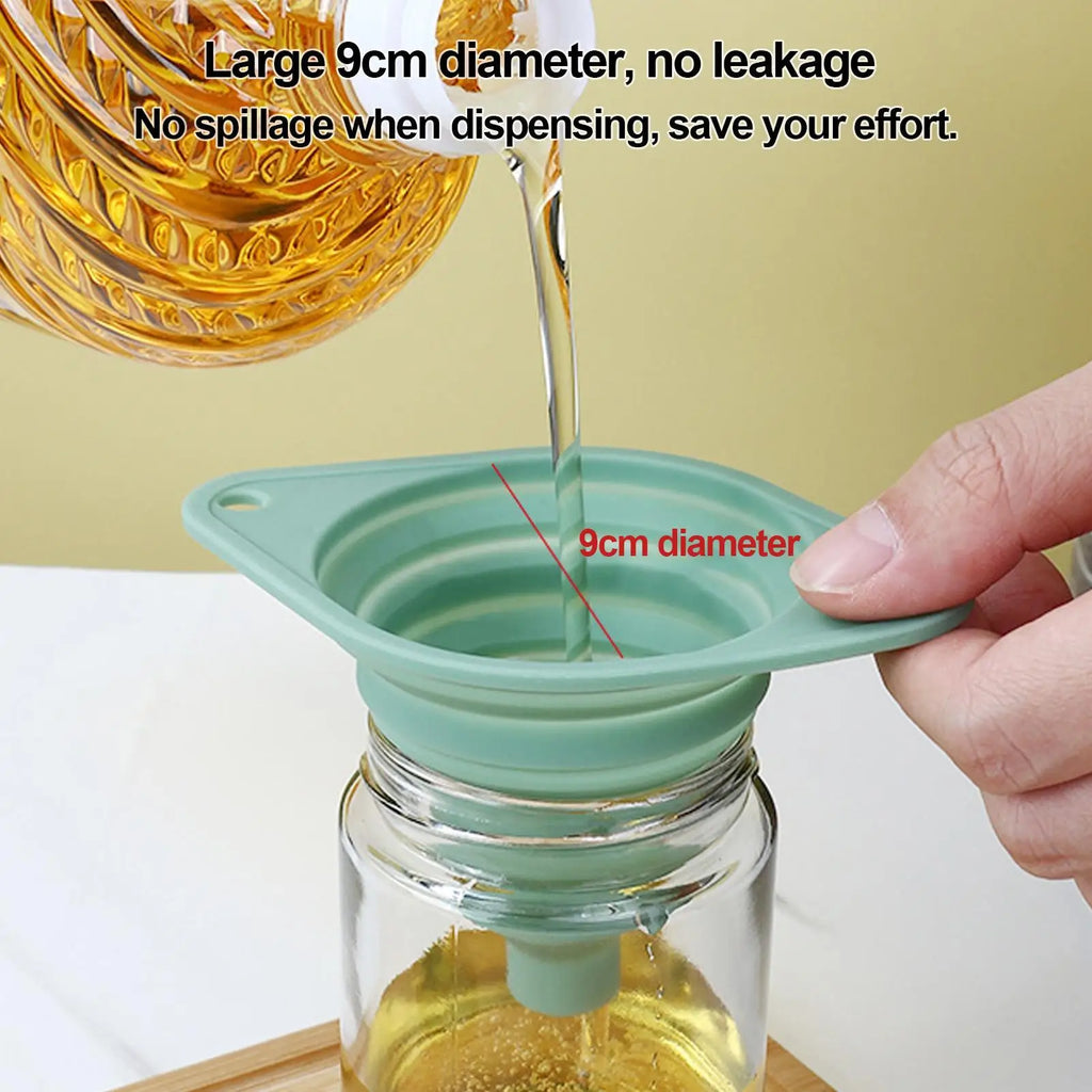 Collapsible Silicone Kitchen Funnel | Liquid & Powder Transfer Silicone Kitchen Funnel QXL