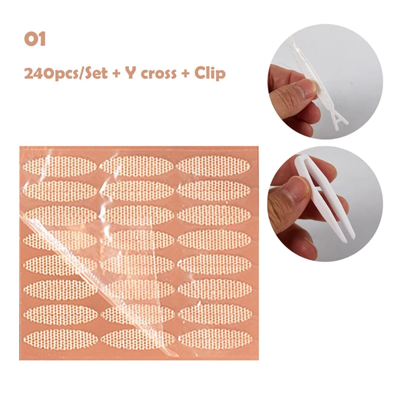 180/240Pcs Invisible Double Eyelid Tape Strips L/XL/XXL Eyelid Lift Tape QXL 01
