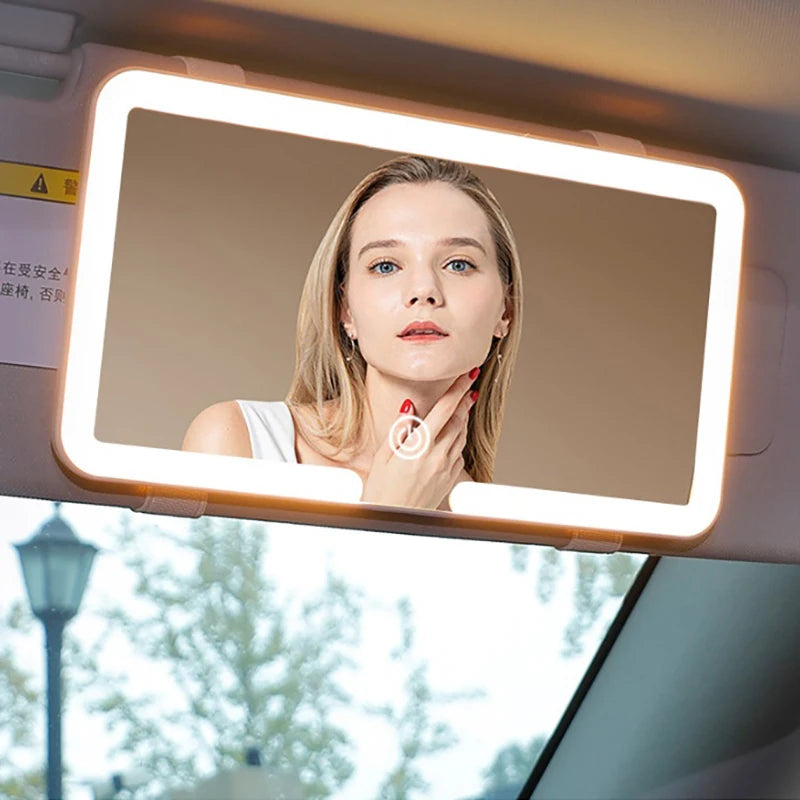 LED Car Sun Visor Vanity Mirror – Rechargeable & Dimmable Car Visor Vanity Mirror QXL