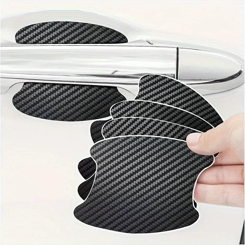 4-Pack Carbon Fiber Car Door Handle Scratch-Proof Film Car Door Protection Film QXL