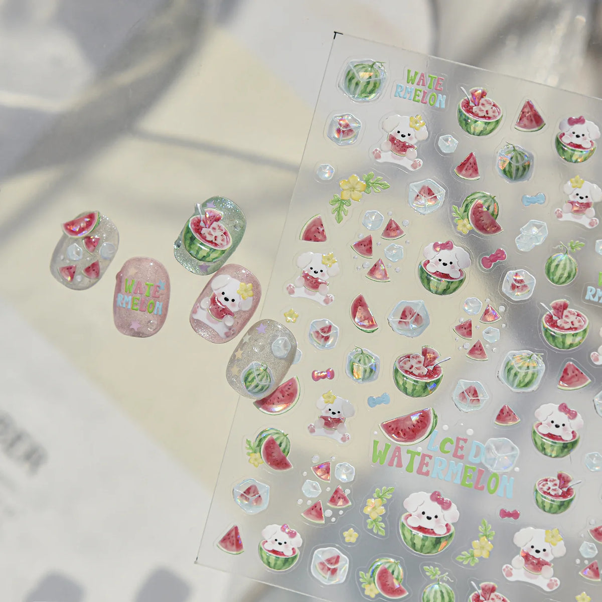 5D Watermelon Summer Fruit Nail Stickers | Self-Adhesive Decals Nail Art Stickers QXL