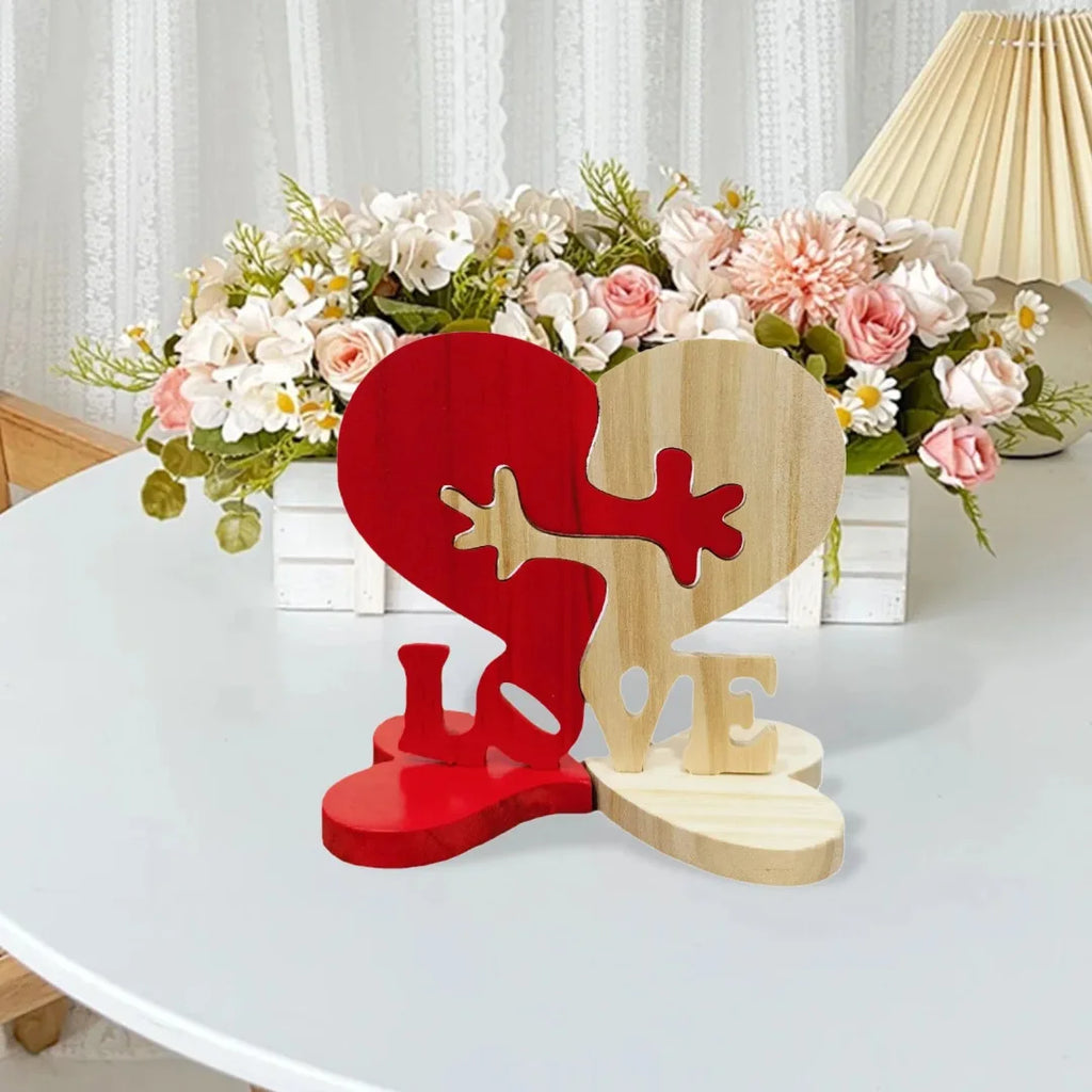 Wooden Linked Heart Ornament | Wedding & Valentine's Décor Wooden Heart Ornament QXL
