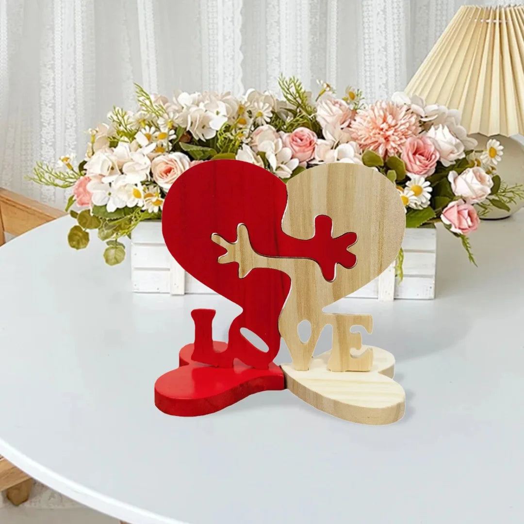 Wooden Linked Heart Ornament | Wedding & Valentine's Décor Wooden Heart Ornament QXL