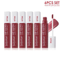 Julystar 6-Pack Velvet Lip Gloss Set | High Pigment Velvet Lip Gloss Set QXL 6pcs 6 Colors