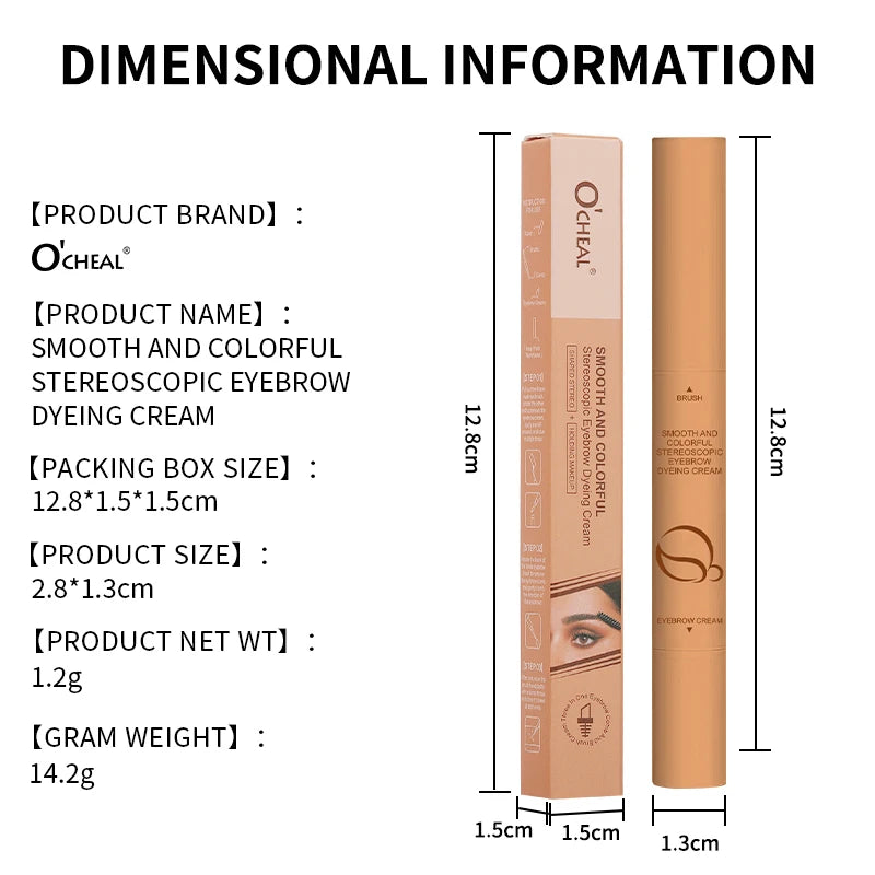 OCHEAL Waterproof Eyebrow Cream – Smudge-Proof & Long-Lasting Eyebrow Tinting Cream QXL