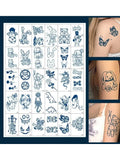 30-Pack Cartoon Temporary Tattoo Stickers | Waterproof Body Art Temporary Tattoo Stickers QXL 30 patterns