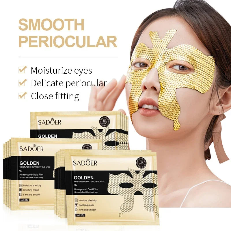 SADOER Peptide Golden Collagen Eye Masks 10 Pairs | Firming Collagen Eye Mask QXL Default Title