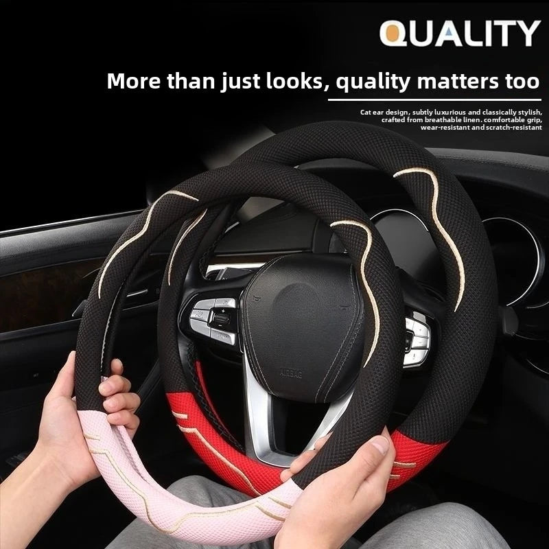 38cm Cartoon Plush Car Steering Wheel Cover – Non-Slip Steering Wheel Cover QXL