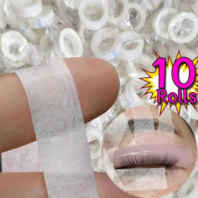 Breathable Eyelash Extension Tape – PE & Non-Woven 10 Rolls Lash Extension Tape QXL