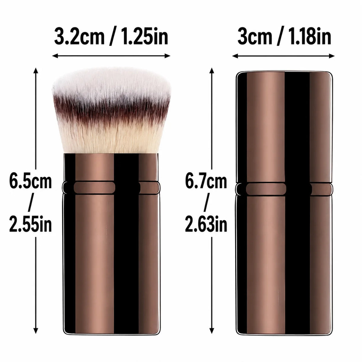 Retractable Makeup Brush – Soft Blush & Foundation Travel Brush Retractable Makeup Brush QXL