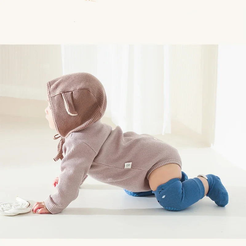 Baby Knee Pads & Anti-Slip Socks Set | Cotton Crawling Protector Baby Knee Pad Socks QXL