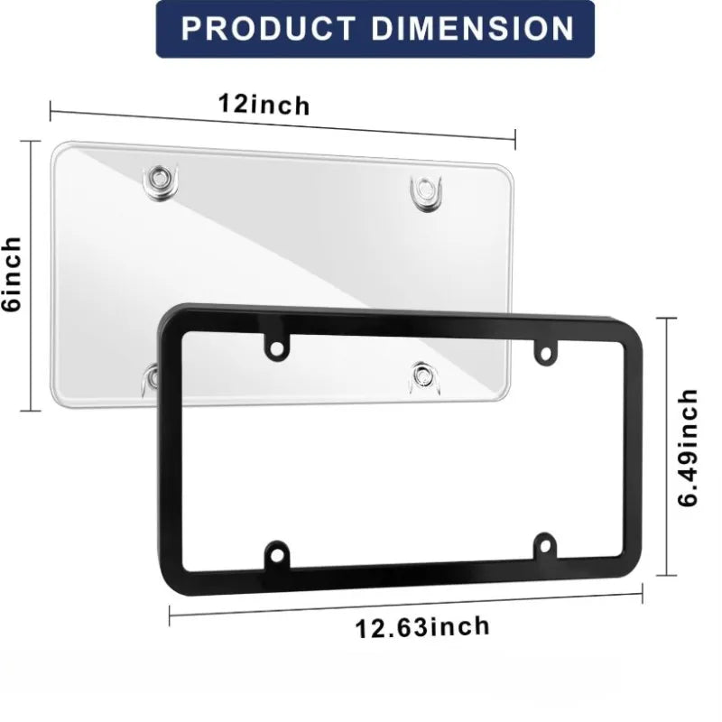 2-Pack Slim Rust-Proof License Plate Frames | Universal Fit License Plate Frame QXL
