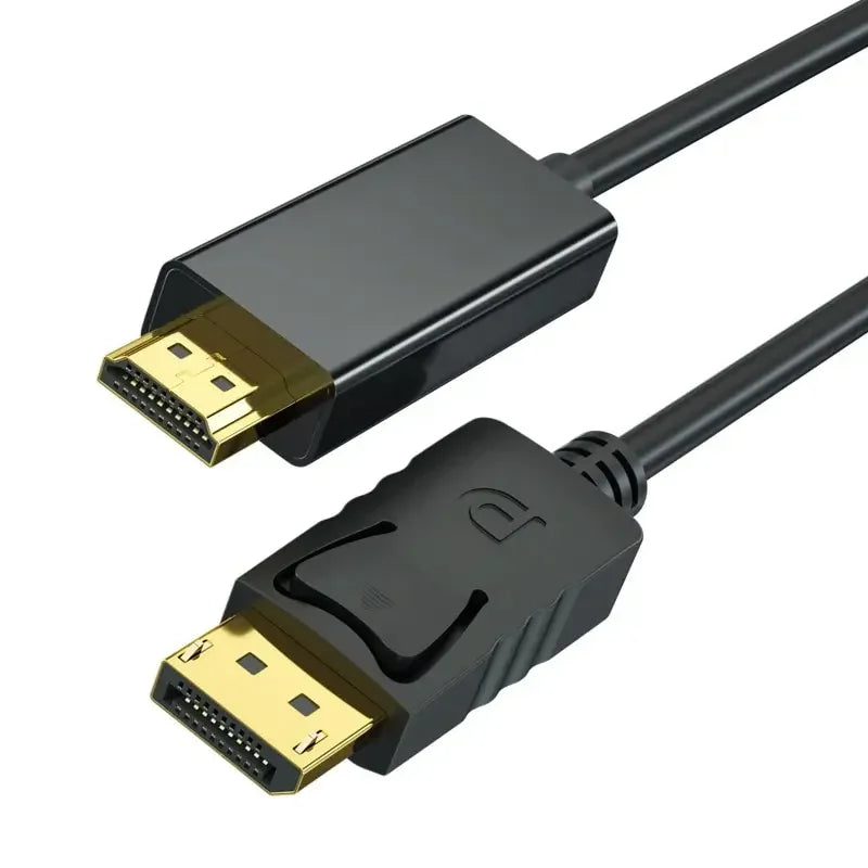 4K DisplayPort to HDMI Cable | DP to HDMI Male to Female DisplayPort HDMI Cable QXL black 1.8m