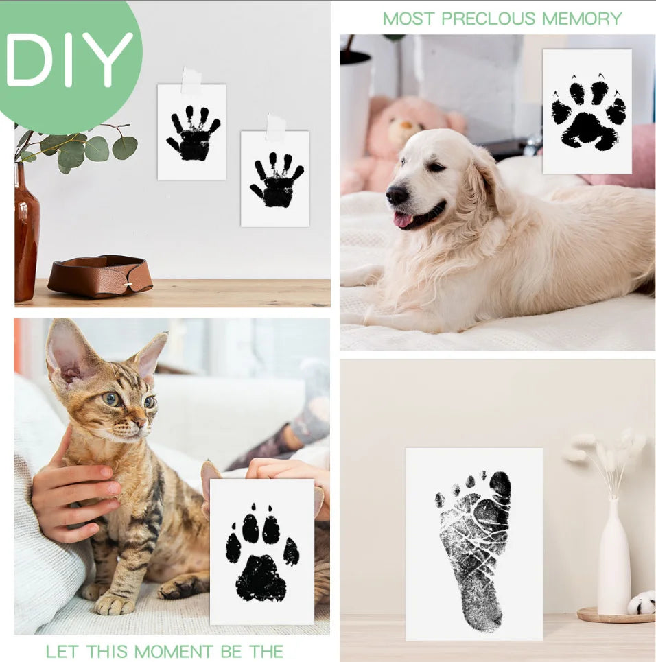 2-Pack Inkless Baby Handprint & Footprint Ink Pad Kit | Pet Paws Baby Keepsake Kit QXL