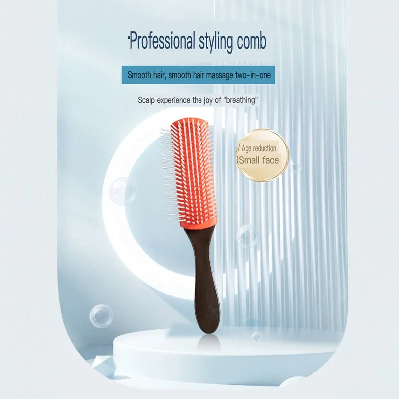 9-Row Curly Hair Massage Comb | Men & Women Styling Tool Hair Styling Comb QXL