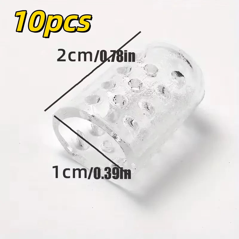 10-Pack Transparent Finger & Toe Guards | Breathable Silicone Finger Toe Guards QXL 10pcs
