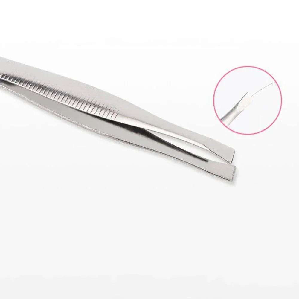 2-Pack Slant Tip Stainless Steel Eyebrow Tweezers | Beauty Tool Eyebrow Tweezers QXL