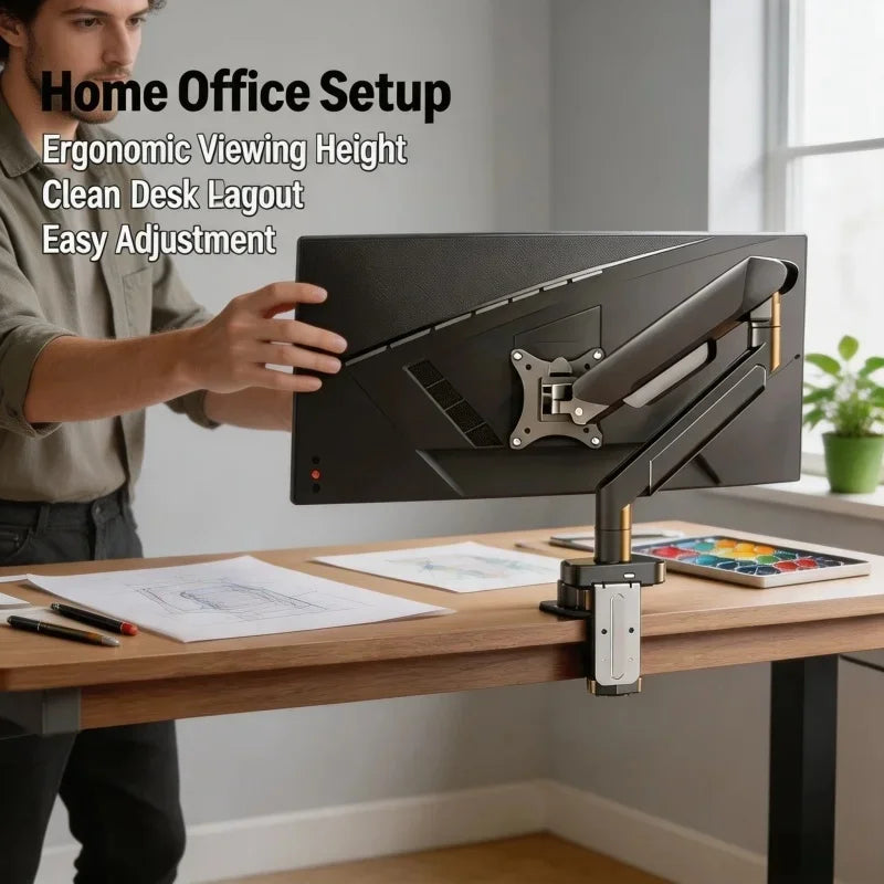 Adjustable Single Monitor Desk Mount | 14–32" VESA Arm Stand Monitor Desk Mount QXL