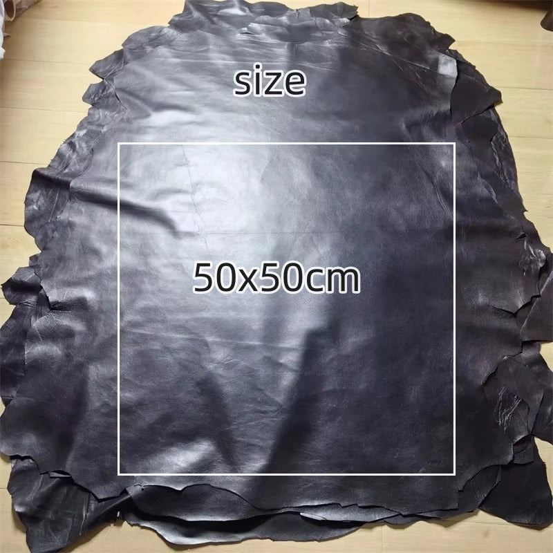 Black First Layer Sheepskin Leather 0.5–0.75mm | Whole Hide Leather Hide Fabric QXL