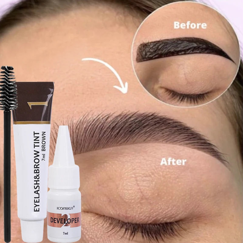 2-in-1 Semi-Permanent Eyebrow & Lash Tint Kit | Waterproof Eyebrow Tint Kit QXL