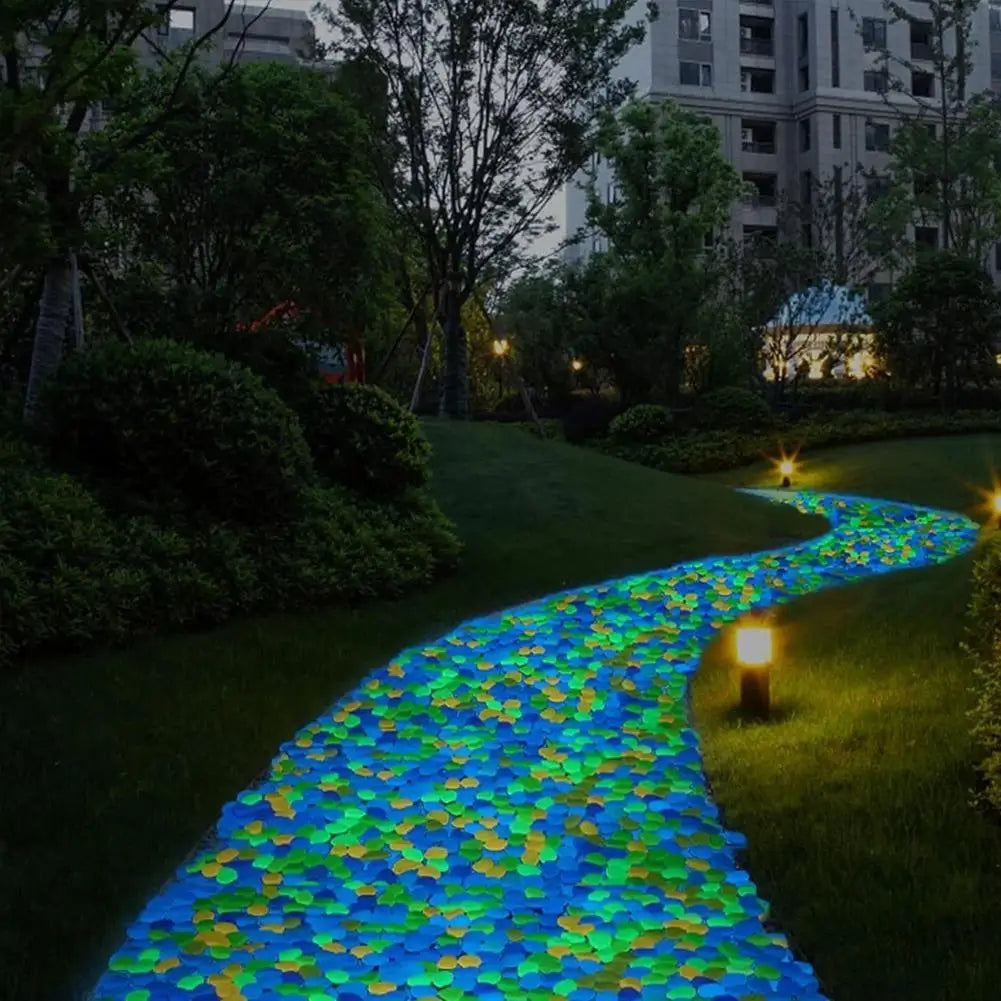 200-Pack Glow in the Dark Garden Pebbles | Luminous Stones Garden Decorative Pebbles QXL