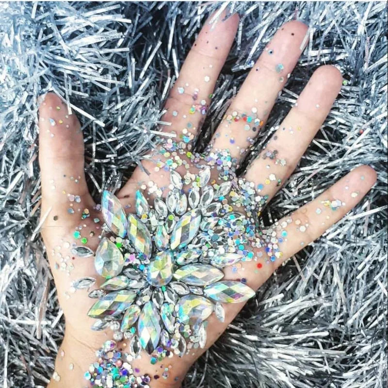 3D Rhinestone Face Jewels & Crystal Body Art Stickers Face Jewel Stickers QXL