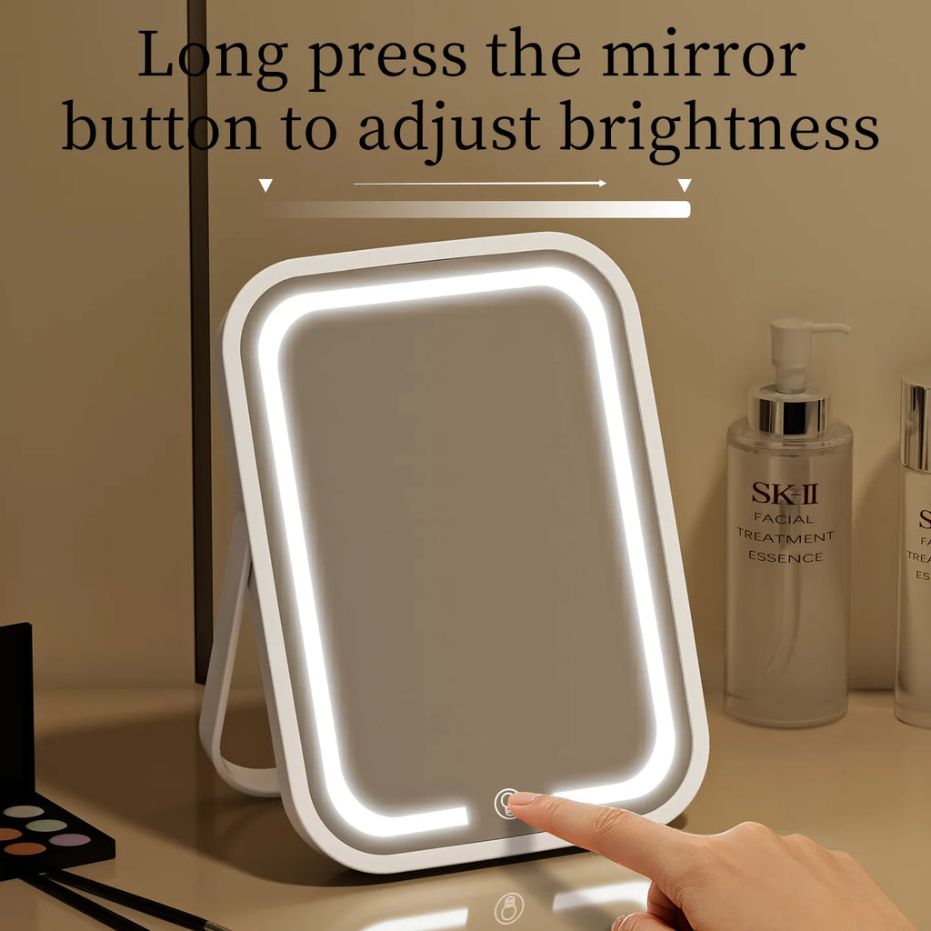Portable LED Vanity Mirror Dimmable Touch Screen | Travel Mirror LED Makeup Mirror QXL