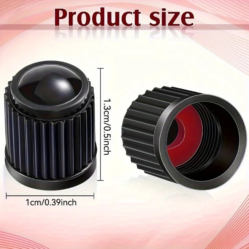 Black Plastic Tire Valve Dust Caps – Universal Car & Bike Fit Tire Valve Caps QXL