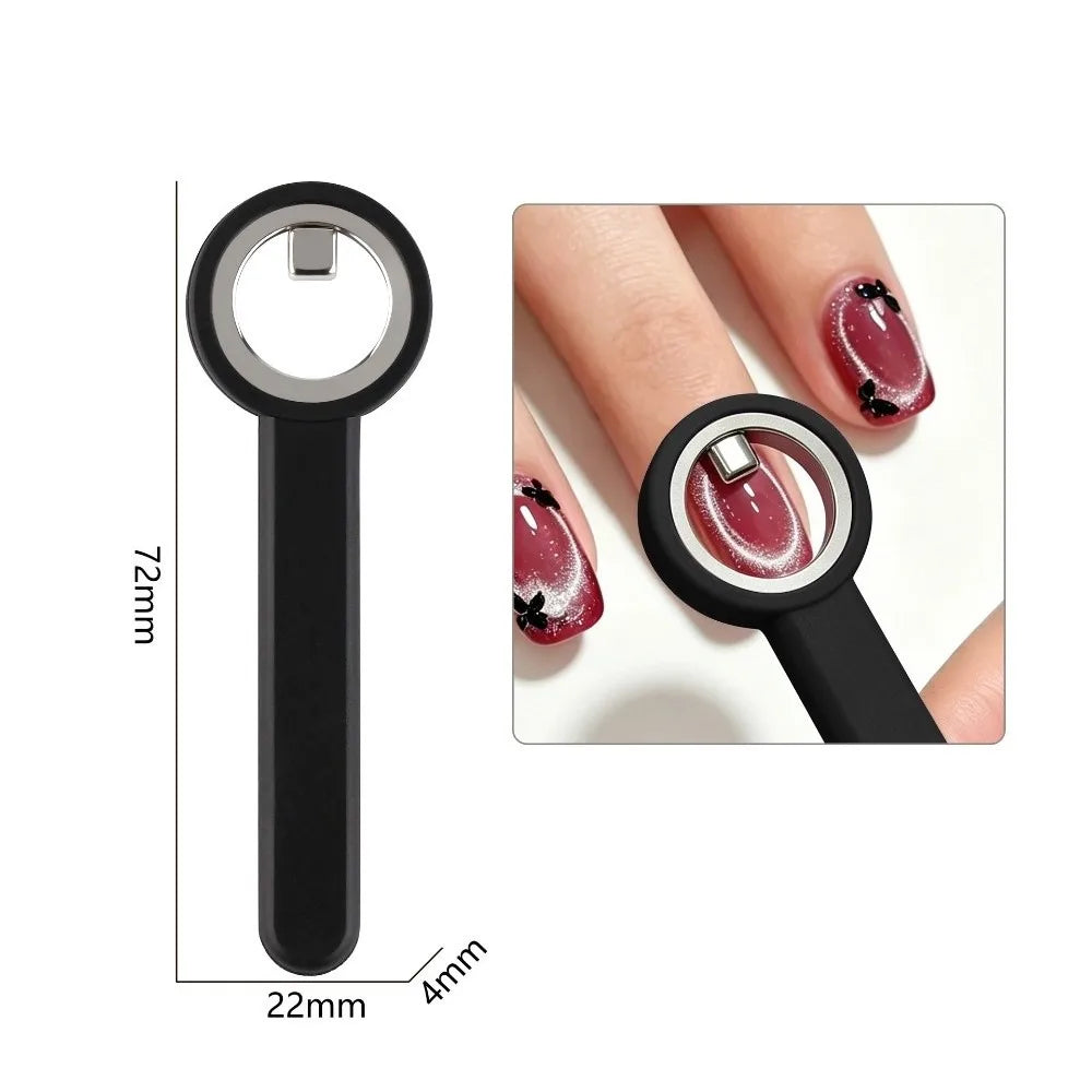 Hollow Cat Eye Nail Magnet Ring | Halo Circle Nail Art Tool Nail Art Magnet QXL Black