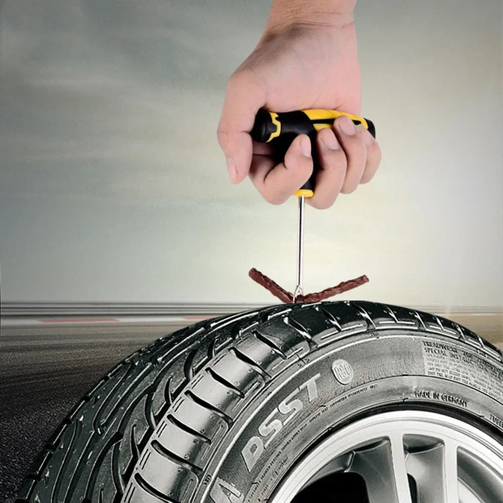 Tubeless Tire Repair Kit – Rubber Strips, Plug Tool & Glue Tire Repair Kit QXL