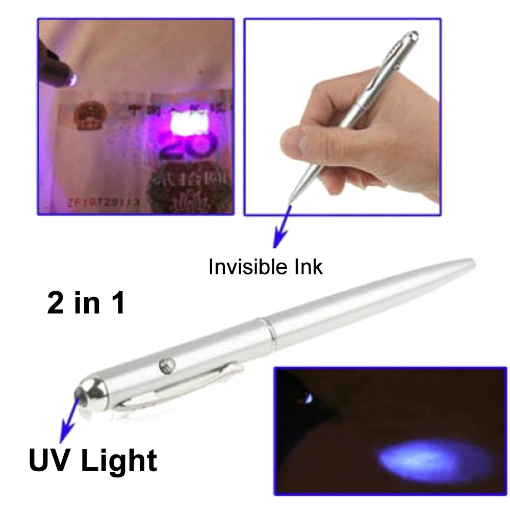 Invisible Ink Pen with UV Light – Secret Writing Ballpoint Invisible Ink Pen QXL