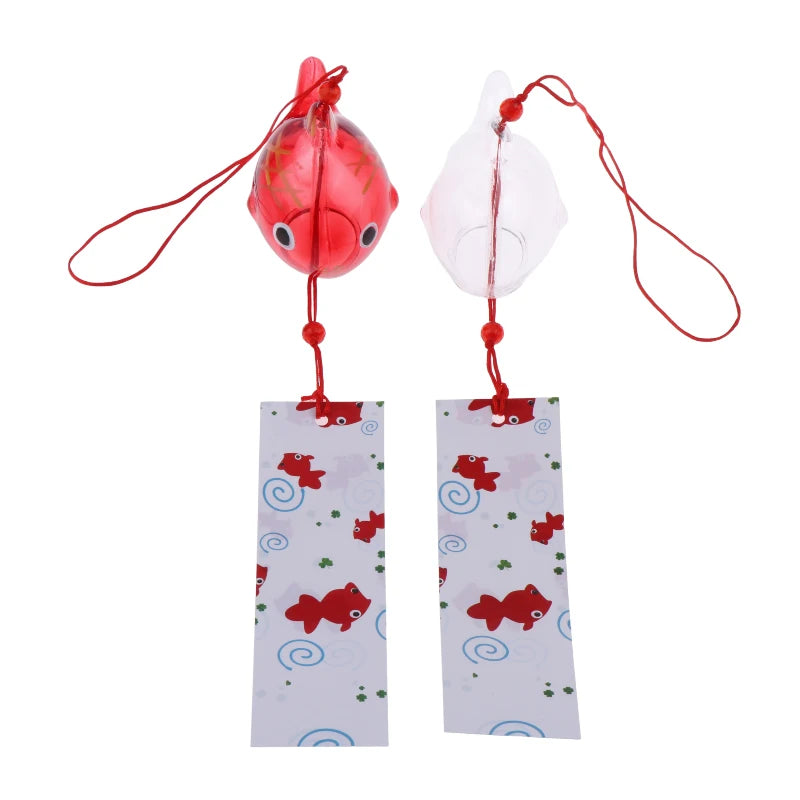 Japanese Glass Goldfish Wind Chime | Furin Garden Hanging Decor Glass Wind Chime QXL