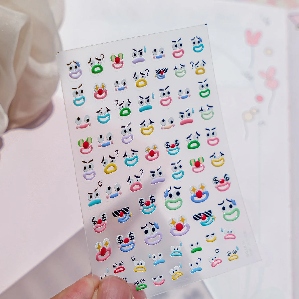 5D Funny Face Nail Art Stickers | Cartoon Expression Decals Nail Art Stickers QXL