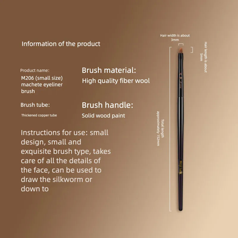 Moji M206 Angled Eyeliner Brush | Eyebrow & Lip Contour Eyeliner Makeup Brush QXL M206 small