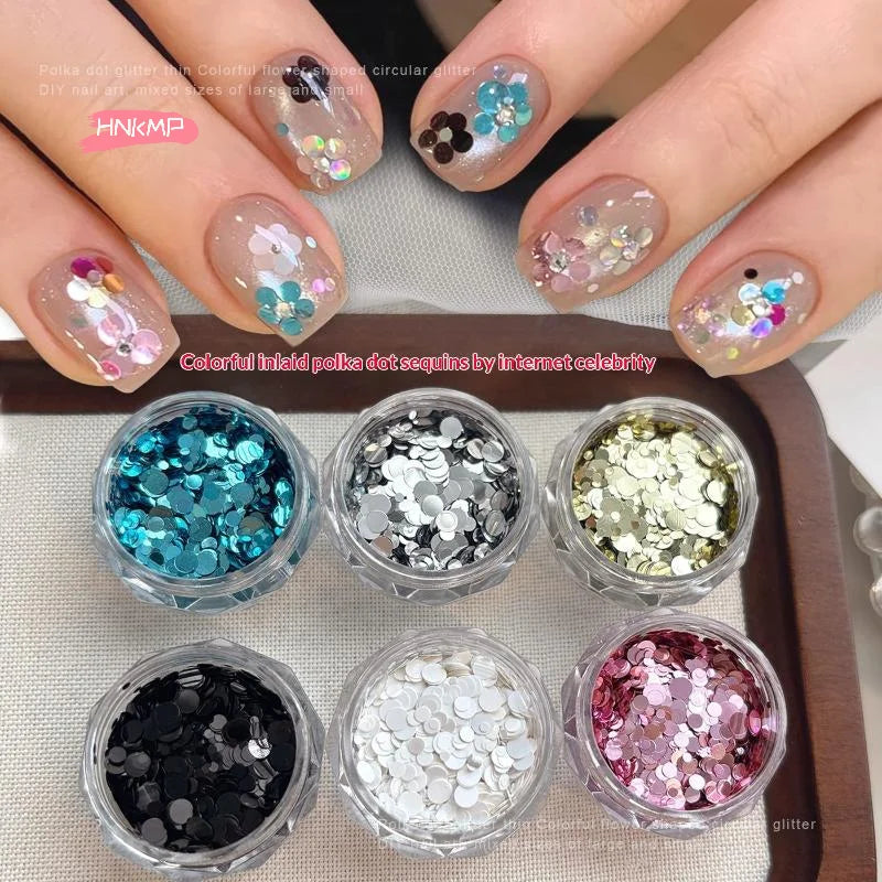 Mini Heart Nail Glitter Sequins | Colorful Sparkling Nail Art Nail Glitter Sequins QXL
