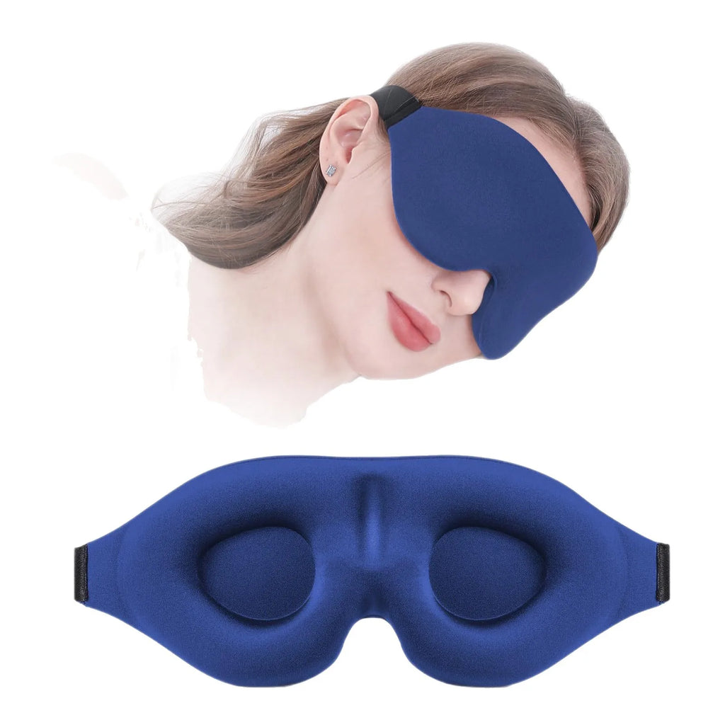 3D Sleep Eye Mask | 360° Light Blocking, Soft & Breathable Sleep Eye Mask QXL Blue