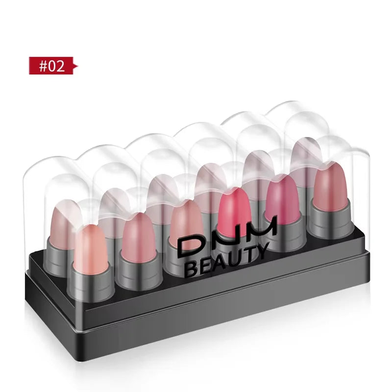 12-Piece Matte Lipstick Gift Set | Waterproof Velvet Lip Gloss Matte Lipstick Set QXL 02