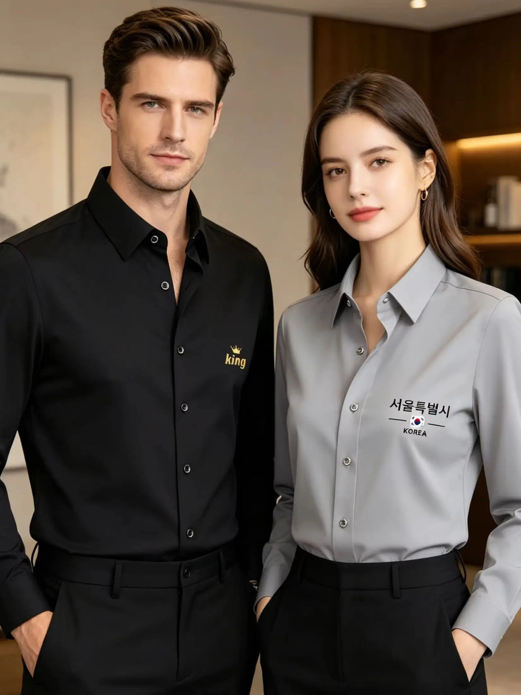 Men's Slim Fit Long Sleeve Business Casual Shirt – Wrinkle Resistant Business Casual Shirt QXL