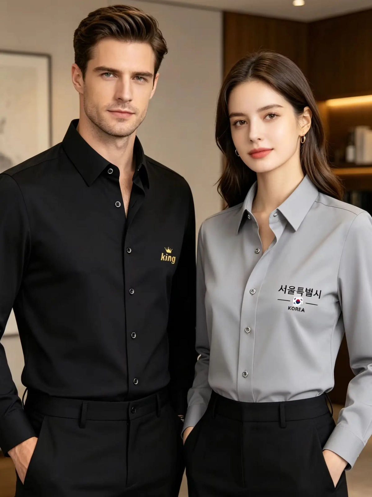 Men's Slim Fit Long Sleeve Business Casual Shirt – Wrinkle Resistant Business Casual Shirt QXL