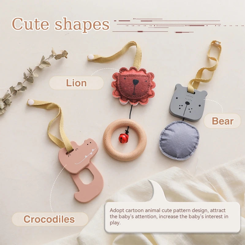 Wooden Baby Play Gym with Rattle Pendants | Sensory Toy Baby Play Gym QXL