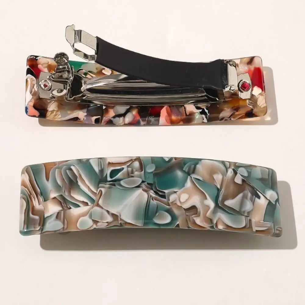 Large Acetate French Barrette Hair Clip | Square Gripper Hair Barrette Clip QXL