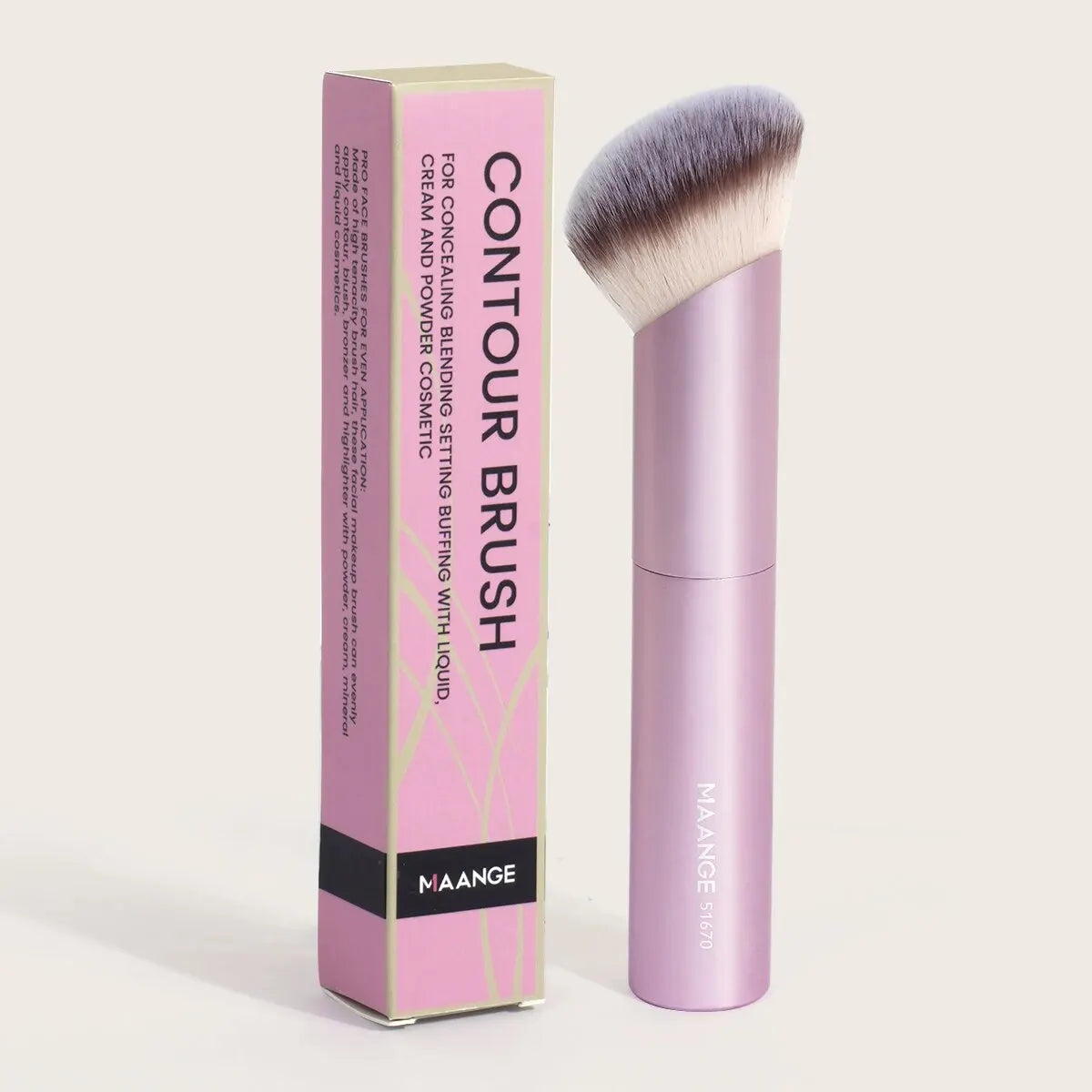 MAANGE Angled Foundation Buffing & Concealer Makeup Brush Angled Makeup Brush QXL Pink