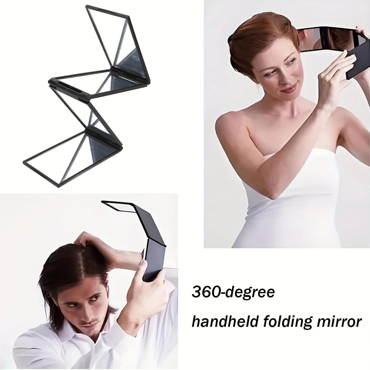4-Sided Folding Compact Mirror | Multi-Angle Portable Mirror Folding Compact Mirror QXL