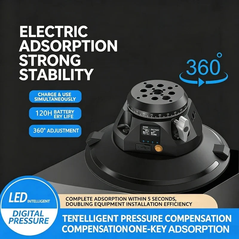 360° Electric Suction Cup Camera Mount for Cars | 35kg Load Camera Suction Mount QXL