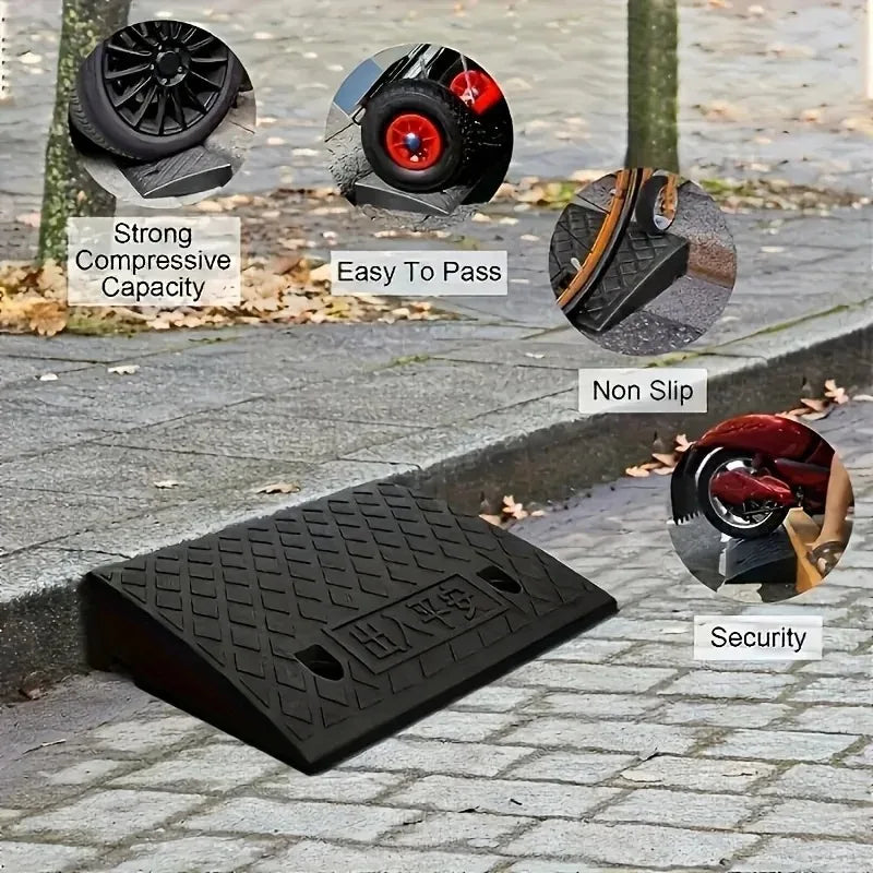 Portable Threshold Ramp Non-Slip | 10cm Curb Ramp for Cars Threshold Curb Ramp QXL