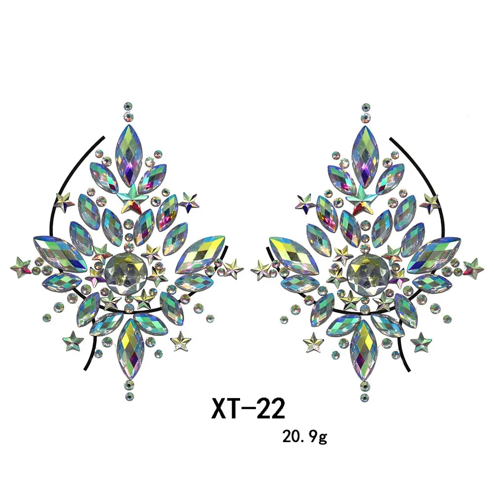 Crystal Rhinestone Body & Face Gem Stickers | Festival Jewels Body Gem Stickers QXL XT-22