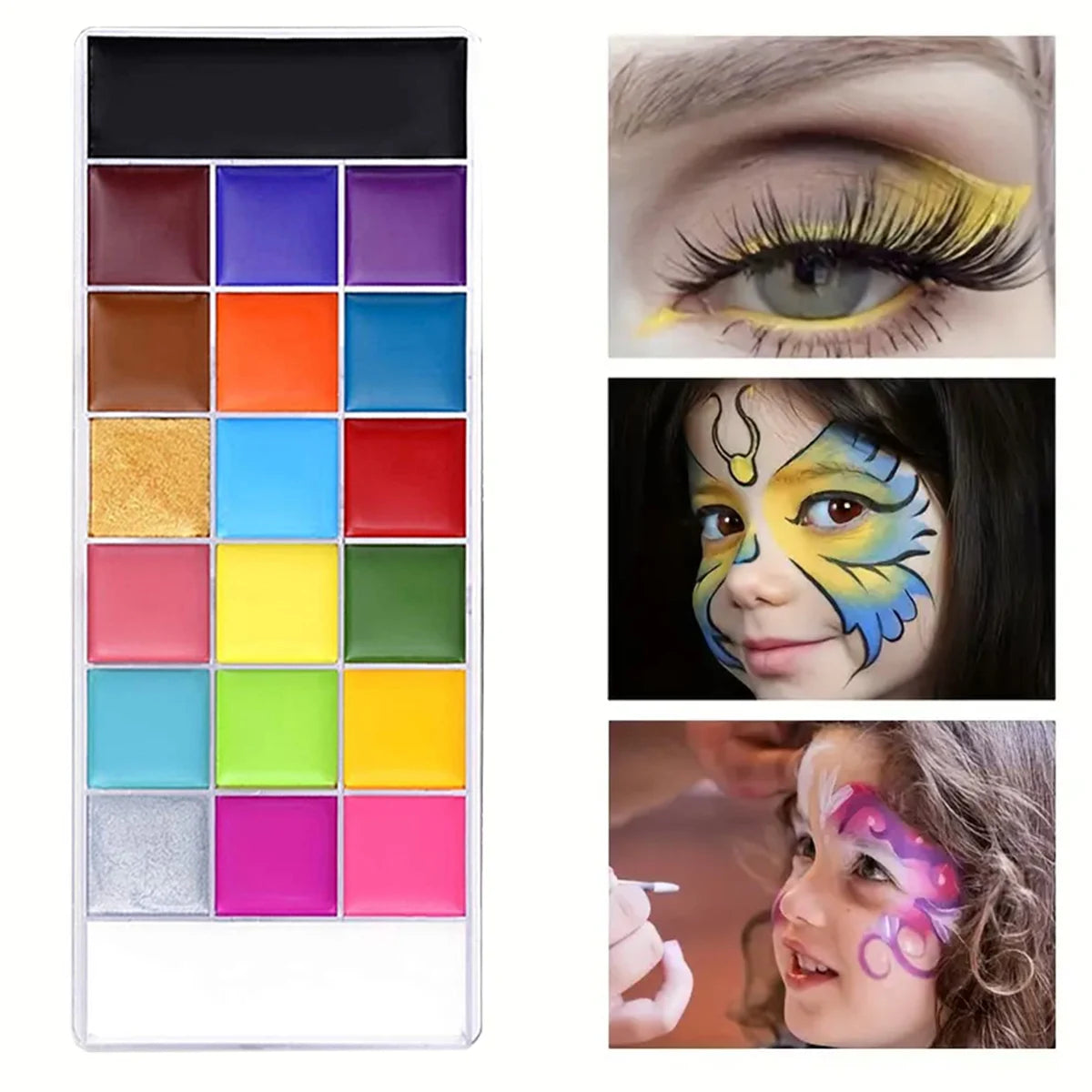 20-Color Face & Body Paint Palette | Halloween & Festivals Face & Body Paint QXL
