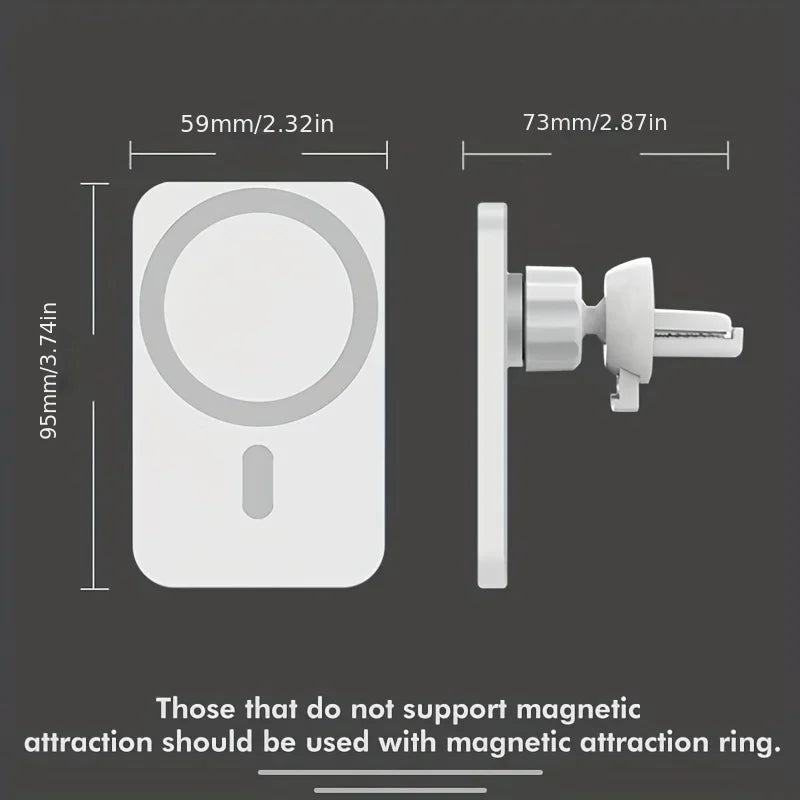 30W Magnetic Car Vent Wireless Charger for iPhone MagSafe Wireless Car Charger Mount QXL