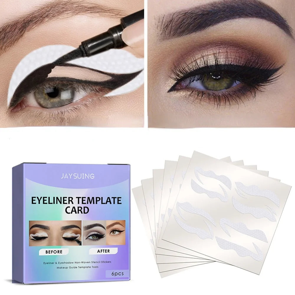 Eyeliner Stencils Kit – 24 Pairs Non-Woven Template Cards Eyeliner Stencil Kit QXL